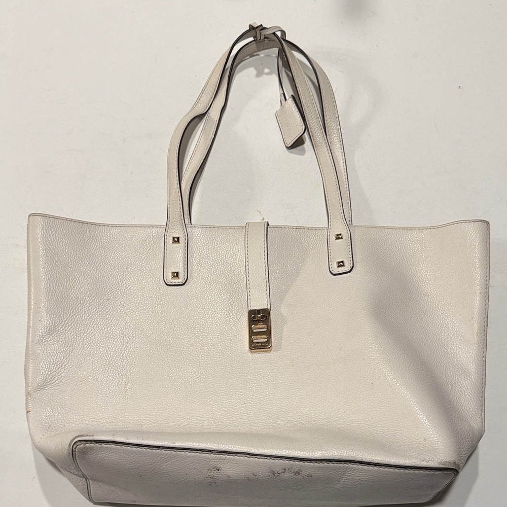 MICHAEL Michael Kors Cream Tote with Gold Accents